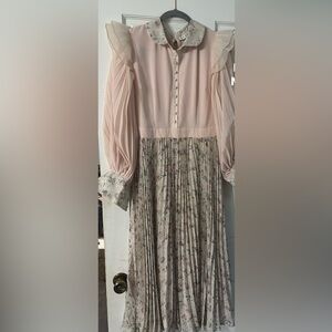 Ivy City Co Pink Floral Midi Dress